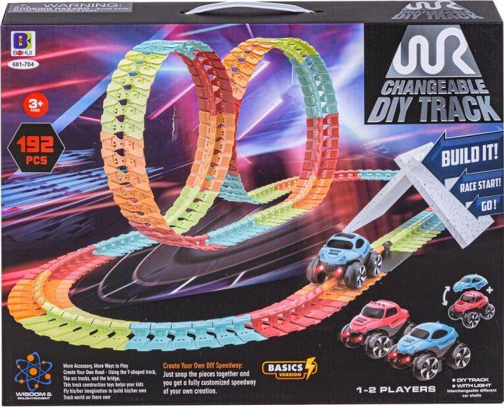 Elastyczny Tor Samochodowy, Wyścigowy 192 Elementy