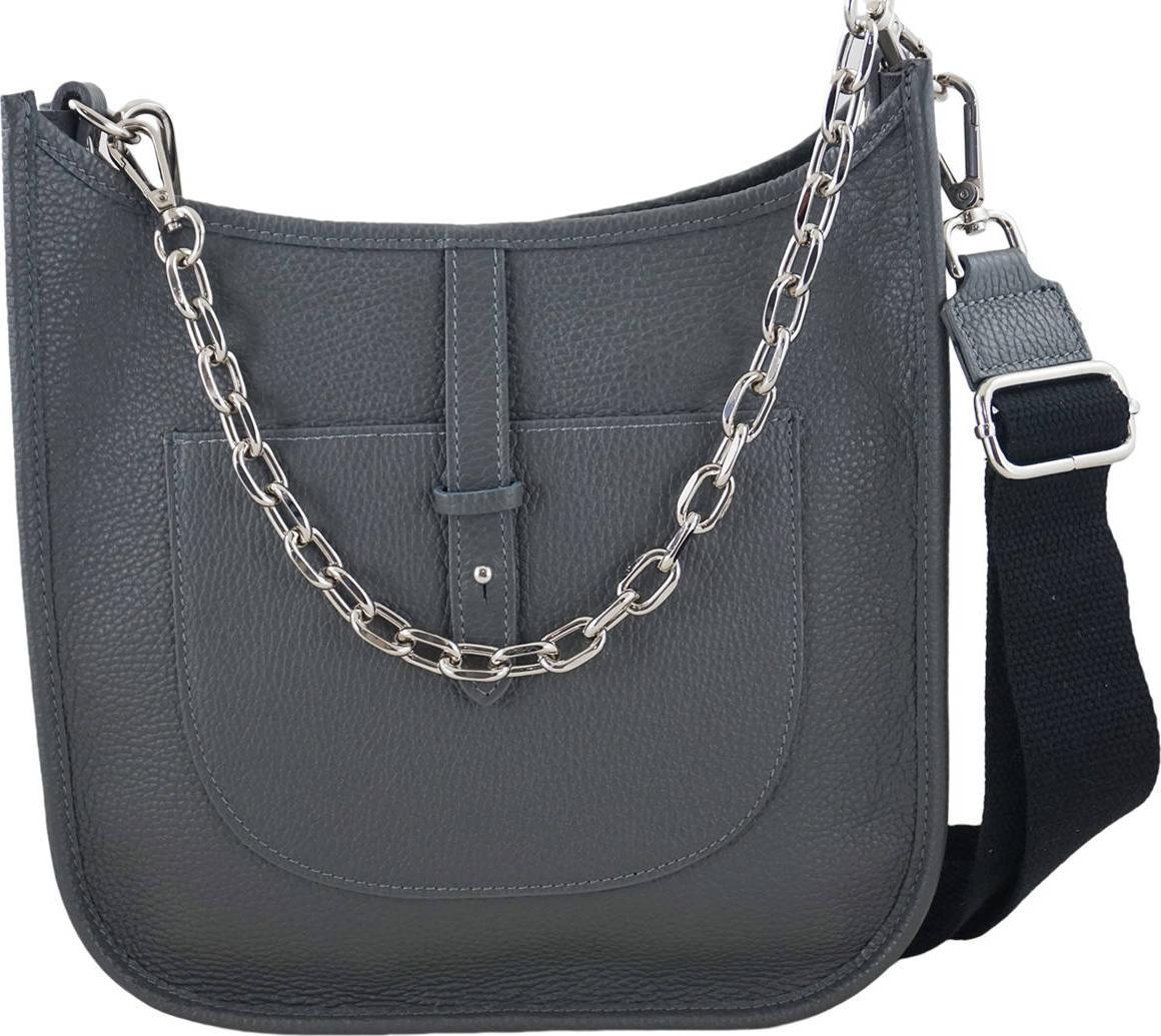 Barberinis Duża listonoszka z odpinanym łańcuszkiem - Szara ciemna