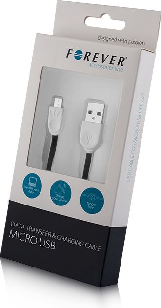 Kabel USB Forever USB-A - 1 m Czarny (T_0012190)