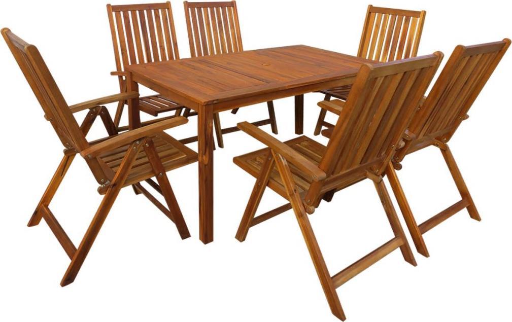 vidaXL vidaXL 7-cz. zestaw mebli ogrodowych, lite drewno akacjowe
