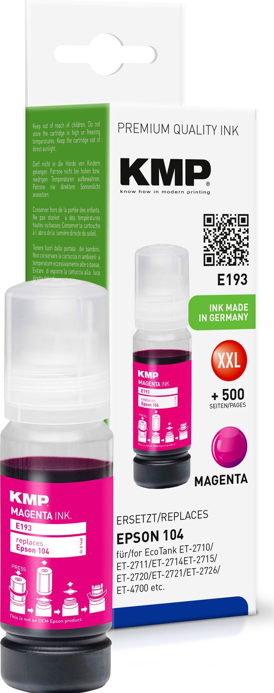 KMP Printtechnik AG KMP Tinte EcoTank T00P3 8000 S. magenta remanufactured
