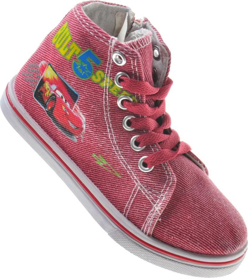 Pantofelek24 Wysokie bordowe trampki chłopięce /D7-1 11929 S098/ 34