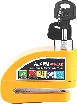 Hulajnoga elektryczna INOPARTS Blokada zabezpieczenie z alarmem DISC LOCK do Xiaomi M365 / PRO / PRO 2 / 1S / Essential - ŻÓŁTY