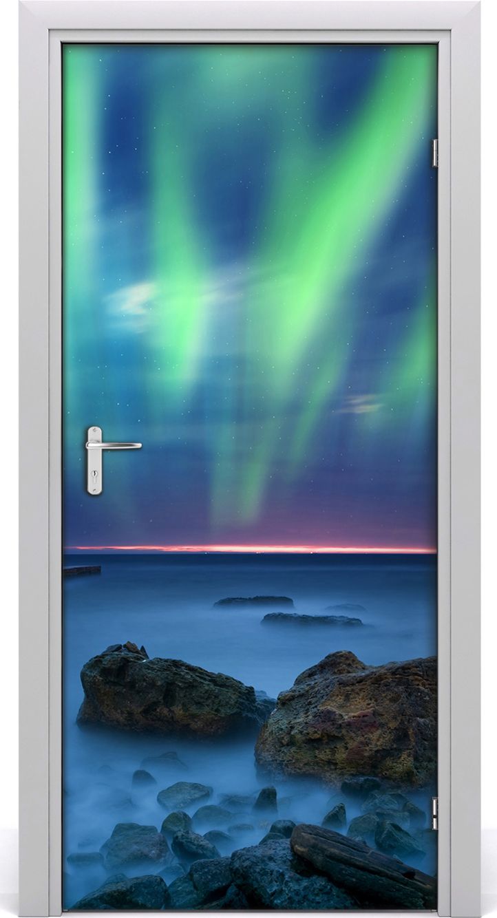 Tulup Fototapeta samoprzylepna na drzwi 95 x 205 cm Zorza polarna