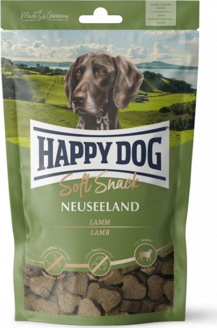 Happy Dog Soft Snack Nowa Zelandia, przysmak dla psów dorosłych do 10 kg, jagnięcina, 100g, saszetka