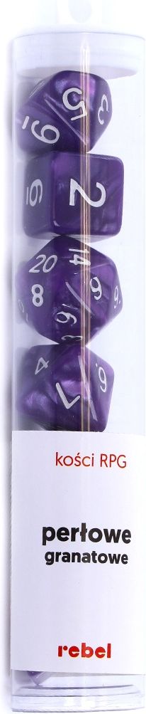 Rebel Komplet kości RPG Perłowe - Fioletowe