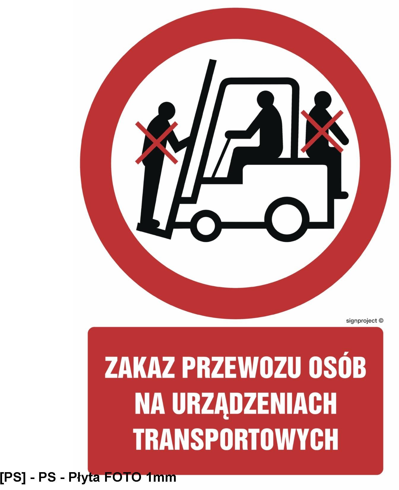 GC016 - Zakaz przewozu osób na urządzeniach transportowych 500x750