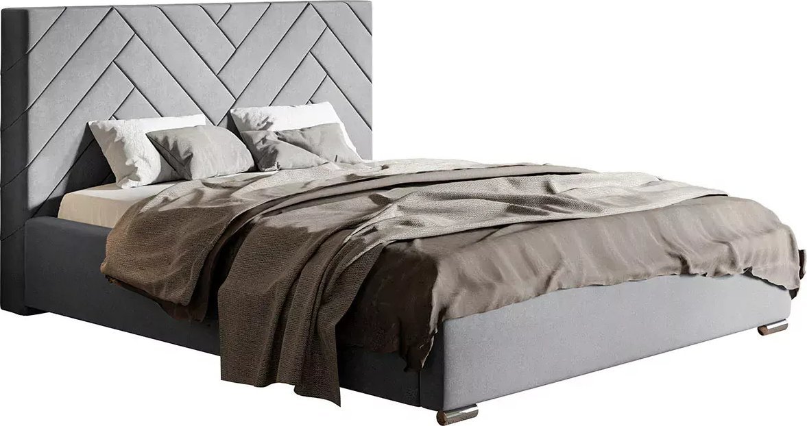 Elior Łóżko tapicerowane 140x200 Nilan 3X - 48 kolorów + materac piankowy Contrix Superb