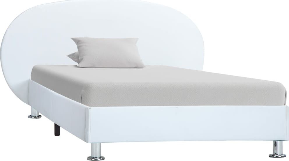 vidaXL Rama łóżka, biała, sztuczna skóra, 100 x 200 cm