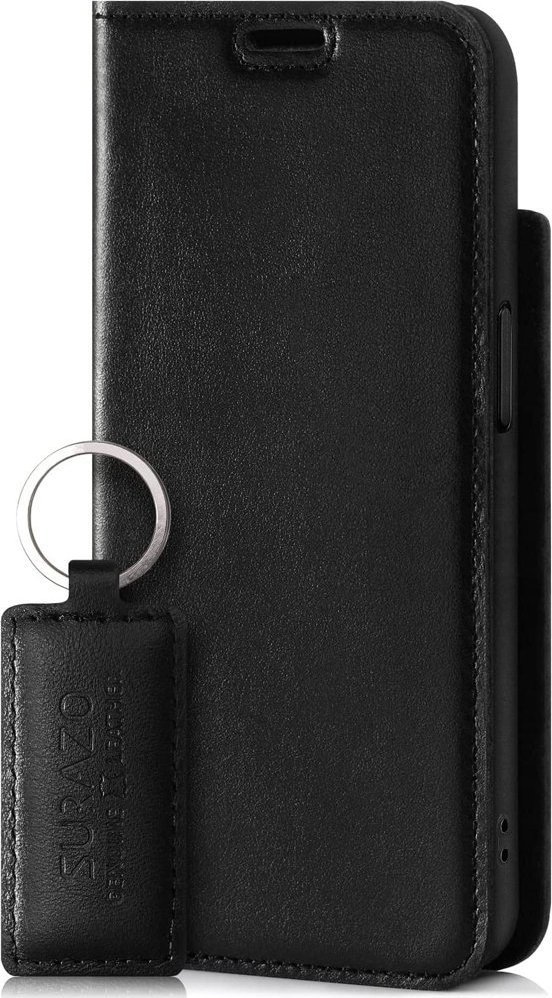 Surazo Etui na telefon skóra naturalna Smart magnet RFID - Costa Czarna - TPU Transparentne OnePlus 7T Pro