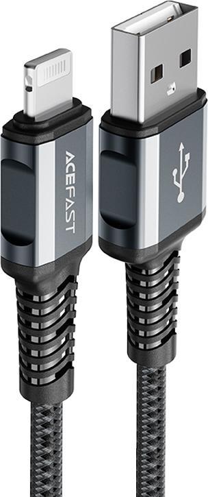 Kabel USB Acefast USB-A - Lightning 1.2 m Szary (6974316280514)
