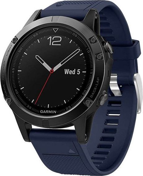 Alogy Gumowy pasek sportowy do Garmin Fenix 5/ 5 Plus granatowy uniwersalny