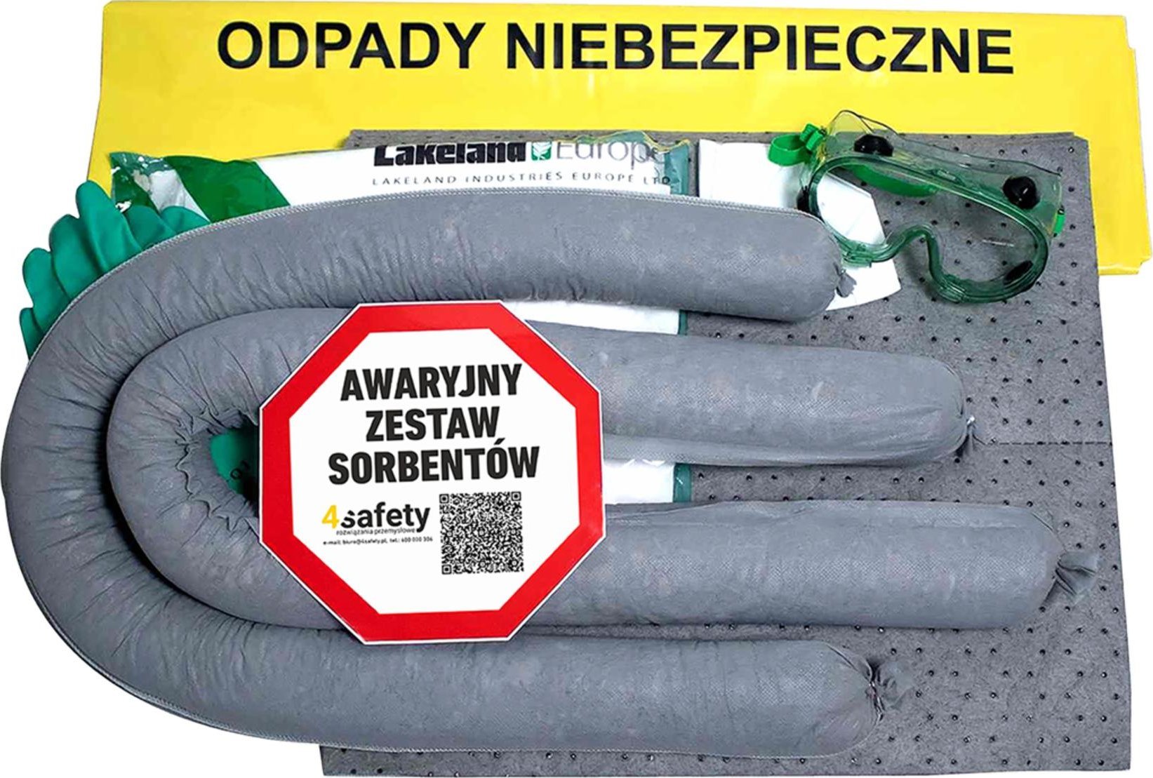 R.E.I.S. SORB-UNI-SET25 - zestaw sorbentów uniwersalnych przystosowany do szybkiego usuwania wycieków.