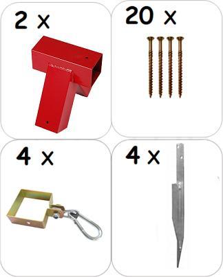 Just Fun ZESTAW montażowy do huśtawki do belki kwadratowej - łączniki, obejmy, kotwa, śruby