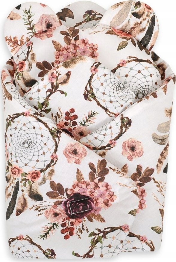 Rożek dla lalek z poduszką miś - łapacze snów kwiatowe