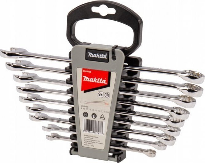 Makita KOMPLET KLUCZY PŁASKO-OCZKOWWYCH 8*18MM 9SZT.