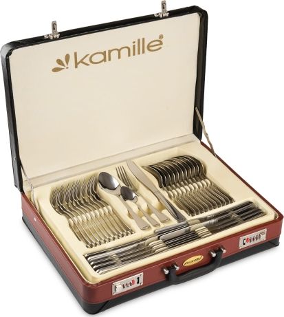 Kamille Ponadczasowy, elegancki zestaw komplet sztućców w walizce 72el.