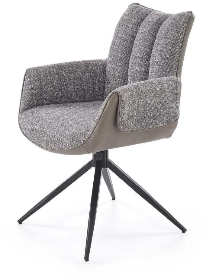Krzesło tapicerowane K579 szare obracane HALMAR