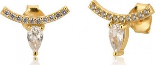 eCarla Kolczyki ze stali szlachetnej pozłacanej KST2182B