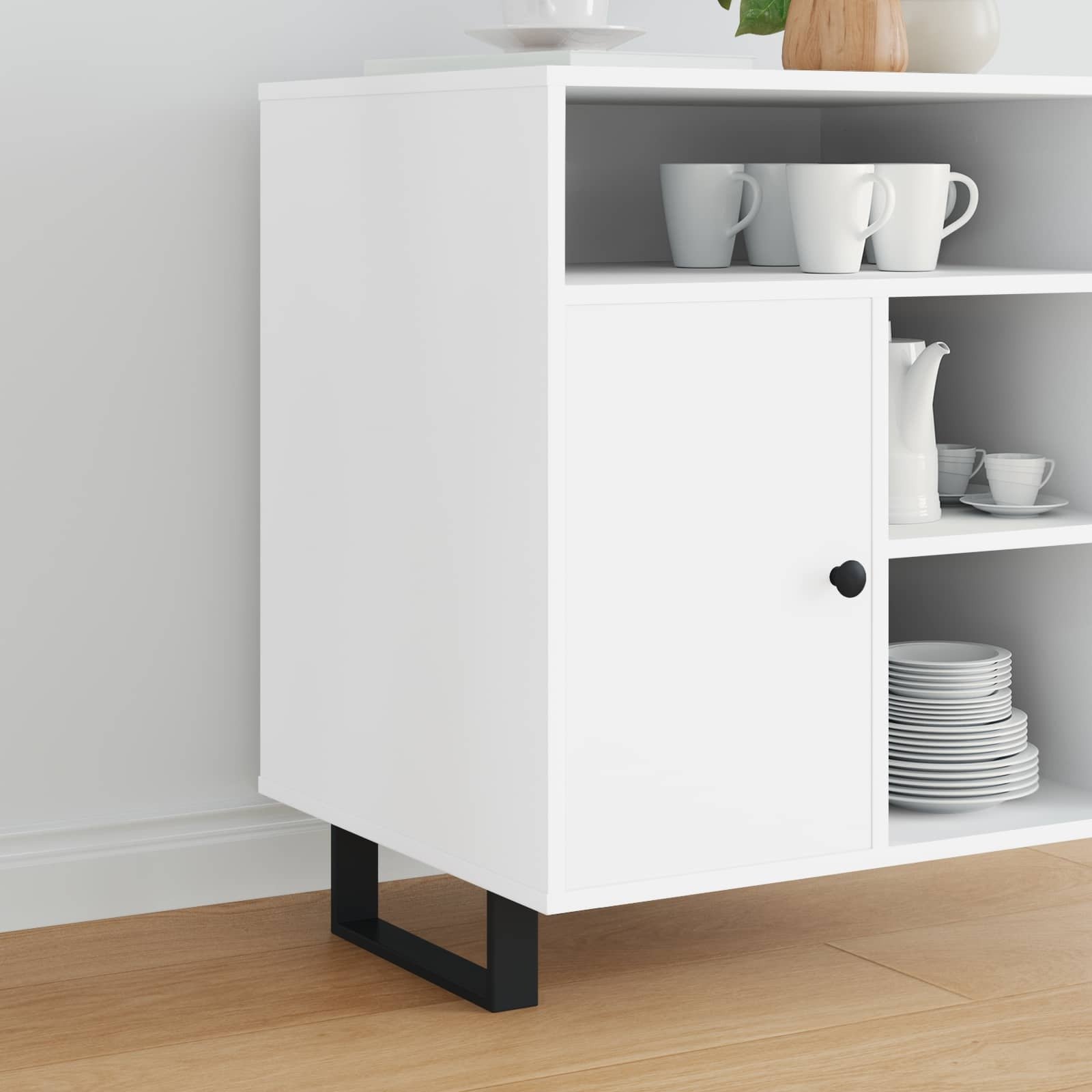 vidaXL Nóżki meblowe 12 pcs Czarny 28,1 x 4 x 10 mm Żelazo