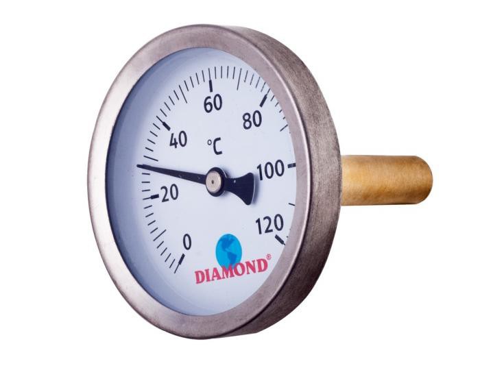 Termometr średnica 63mm 0-120st. C tył gwint 1/2"