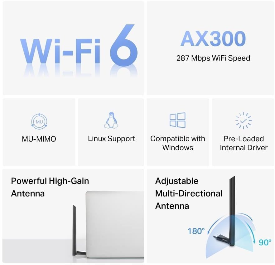 MERCUSYS MA14H WiFi6 USB adapter (AX300,2,4GHz)