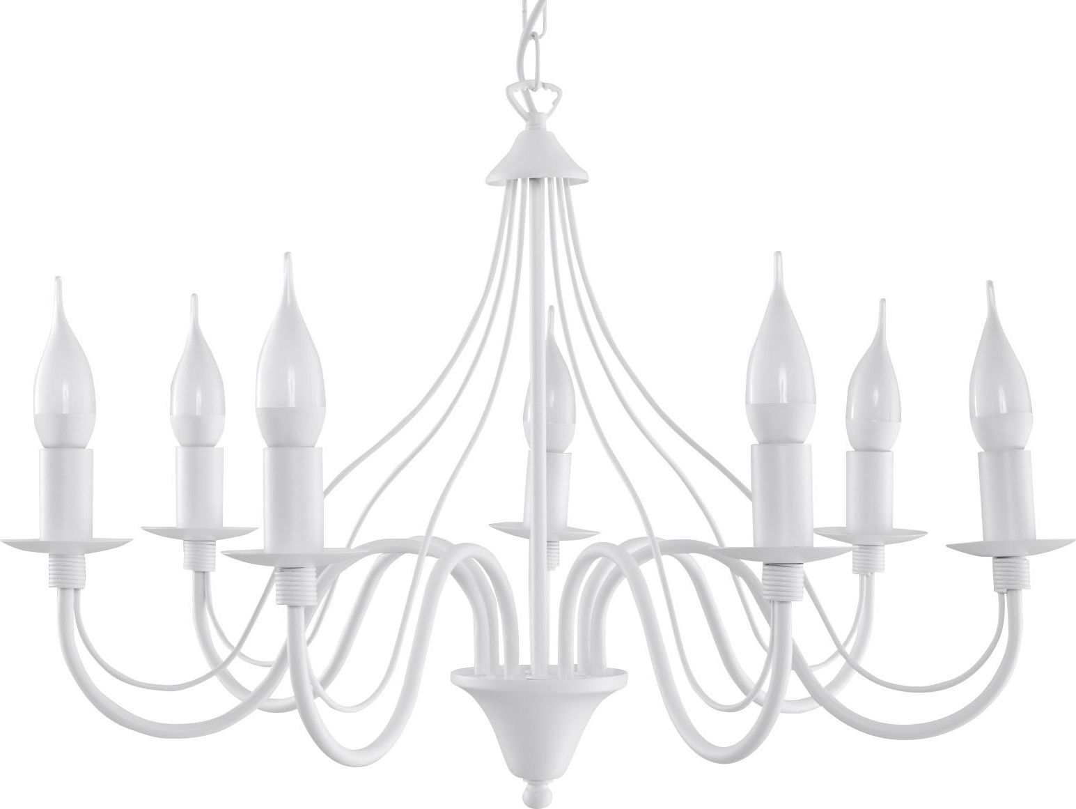 Lampa wisząca Lumes Żyrandol retro świecznik E755-Minerwi - biały