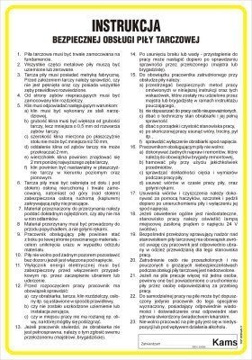 TD Systems IAB02 Instrukcja bezpiecznej obsługi piły tarczowej