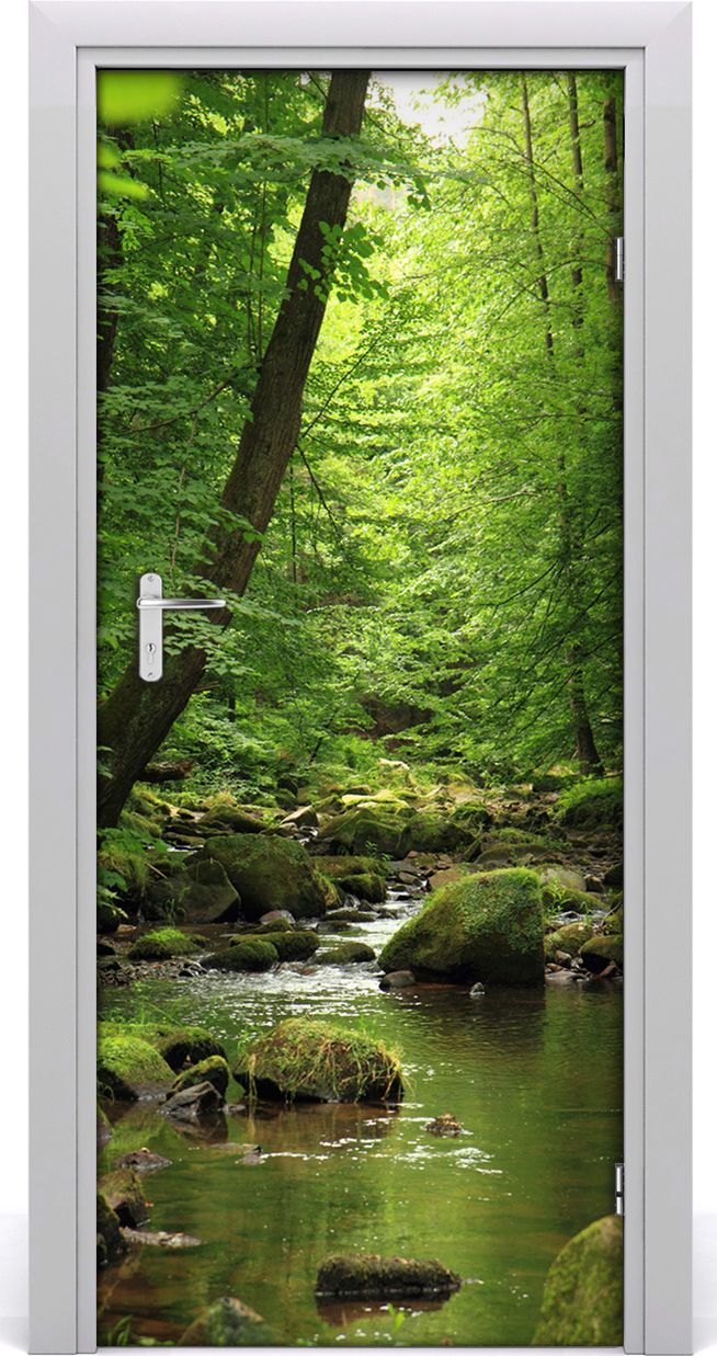 Tulup Fototapeta samoprzylepna na drzwi 85 x 205 cm Rzeka w lesie