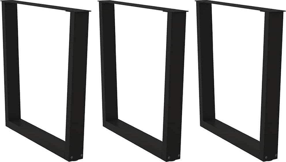 Nogi do stołu jadalnego w kształcie litery V 3 szt. Czarne Stal