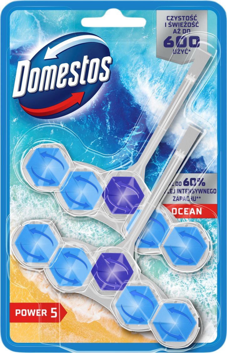 Domestos Zawieszka do WC Domestos Power 5 50g Ocean (2)