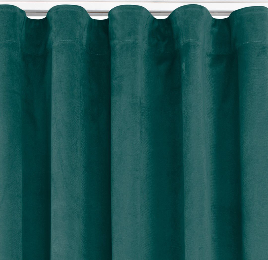 Homede Homede Zasłona VILA velvetowa na taśmie wave 135x245 morska