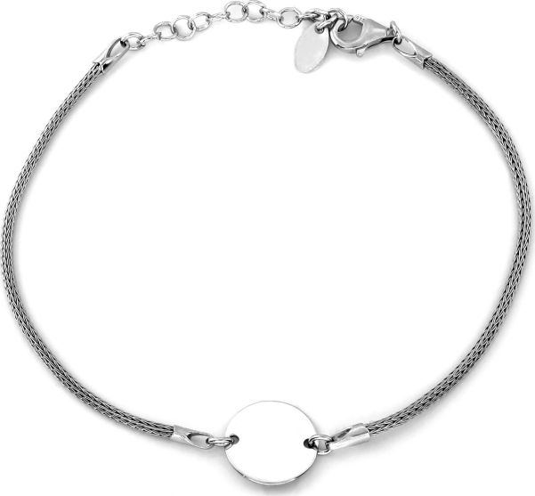 Lovrin Srebrna bransoletka 925 z okrągłą blaszką 2,38 g