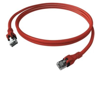 EasyLan DualBoot® PushPull Patch Cable Cat.6A (Class EA), S/FTP, RJ45 / RJ45, czerwony, 1,5 m