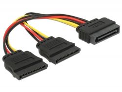Delock SATA 15-pin - SATA 15-pin x2, 0.15m, Wielokolorowy (60105)