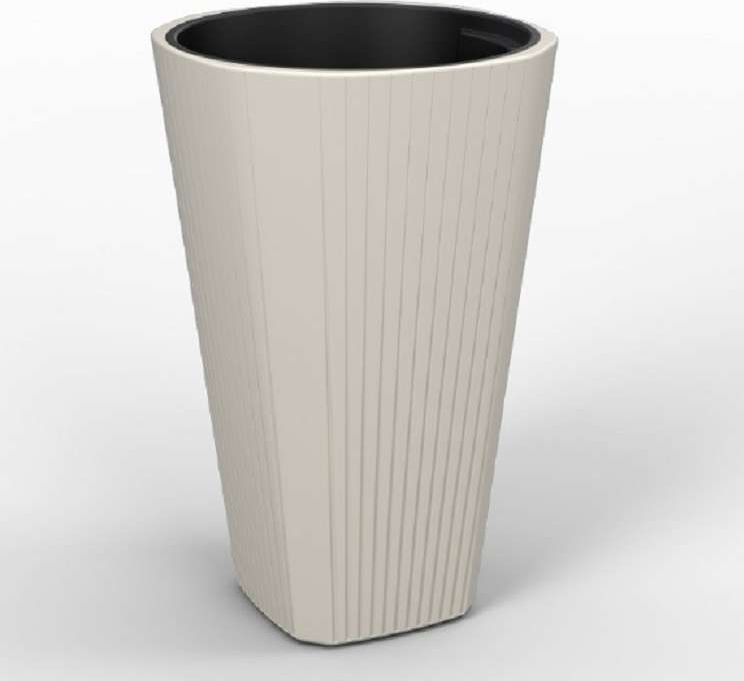 Lamela Doniczka design Muza Krem 39 cm z wkłądem H:61cm