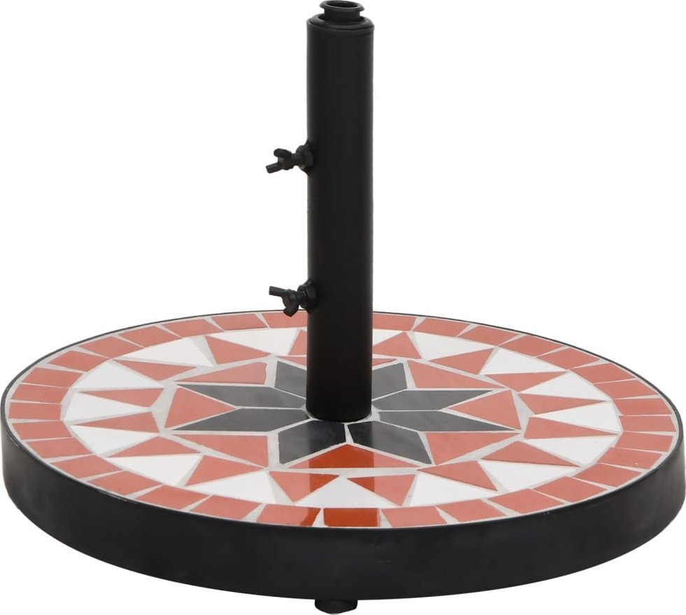 vidaXL vidaXL Okrągła podstawa pod parasol, terakotowo-biała, 12 kg