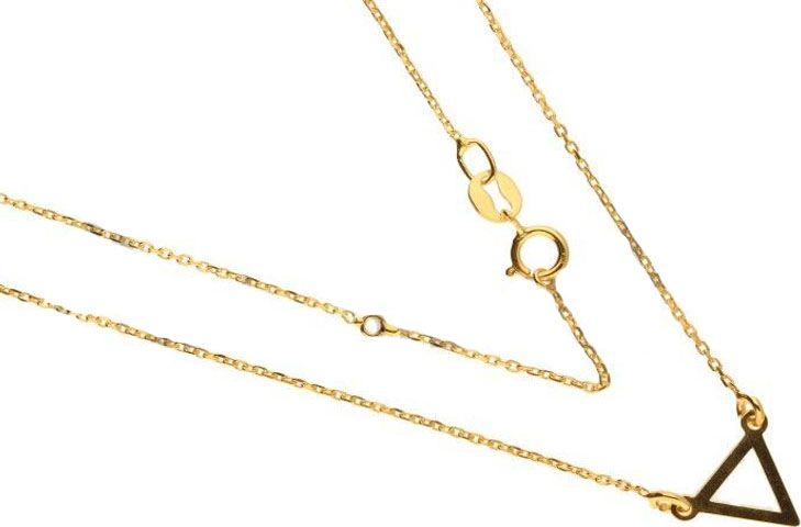 Lovrin Srebrny złocony naszyjnik 925 z ażurowym trójkątem 1,57g