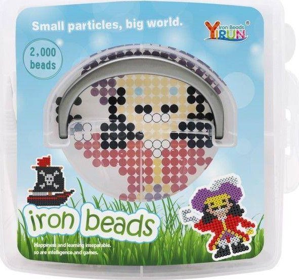 Koraliki Do Prasowania Szablony Pirat Statek Piracki, Zestaw 2000 Elementów, Prasowanka, Kuferek