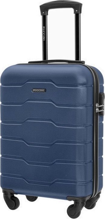 Puccini Mała kabinowa walizka ALICANTE ABS024C 7A Granatowa