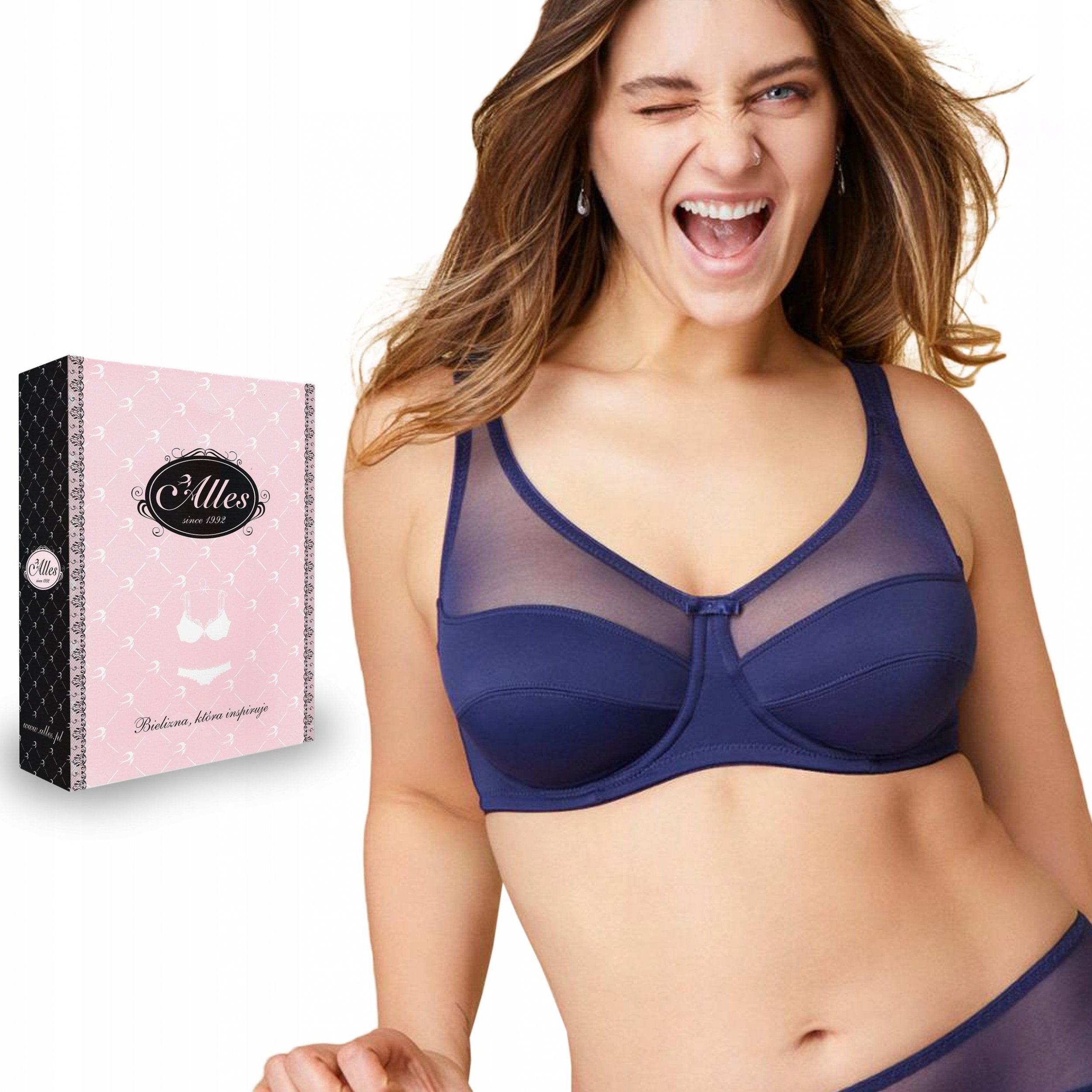 Alles Biustonosz Miękki ALLES HAVANA, Granatowy, 70D