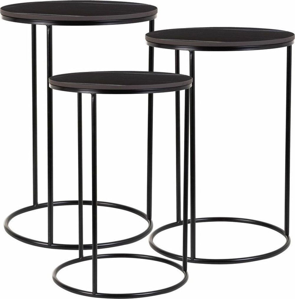 Alexandra House Living Zestaw 2 stołów Alexandra House Living Czarny Żelazo Drewno MDF 39 x 57 x 39 cm