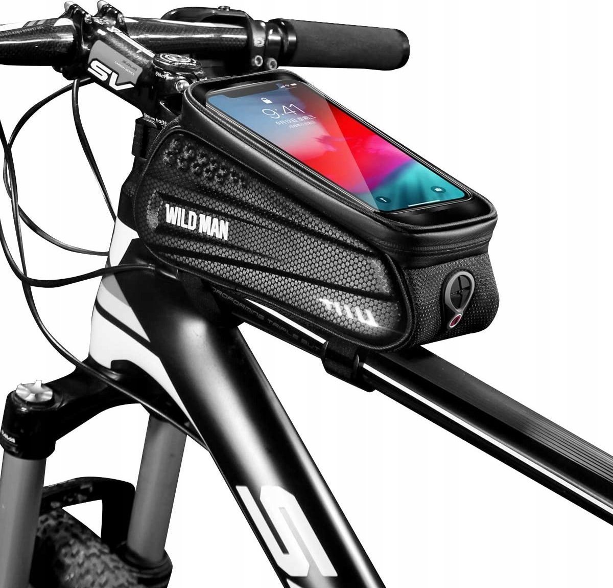 Korbi WODOODPORNA SAKWA ROWEROWA RAMĘ TELEFON WILD MAN