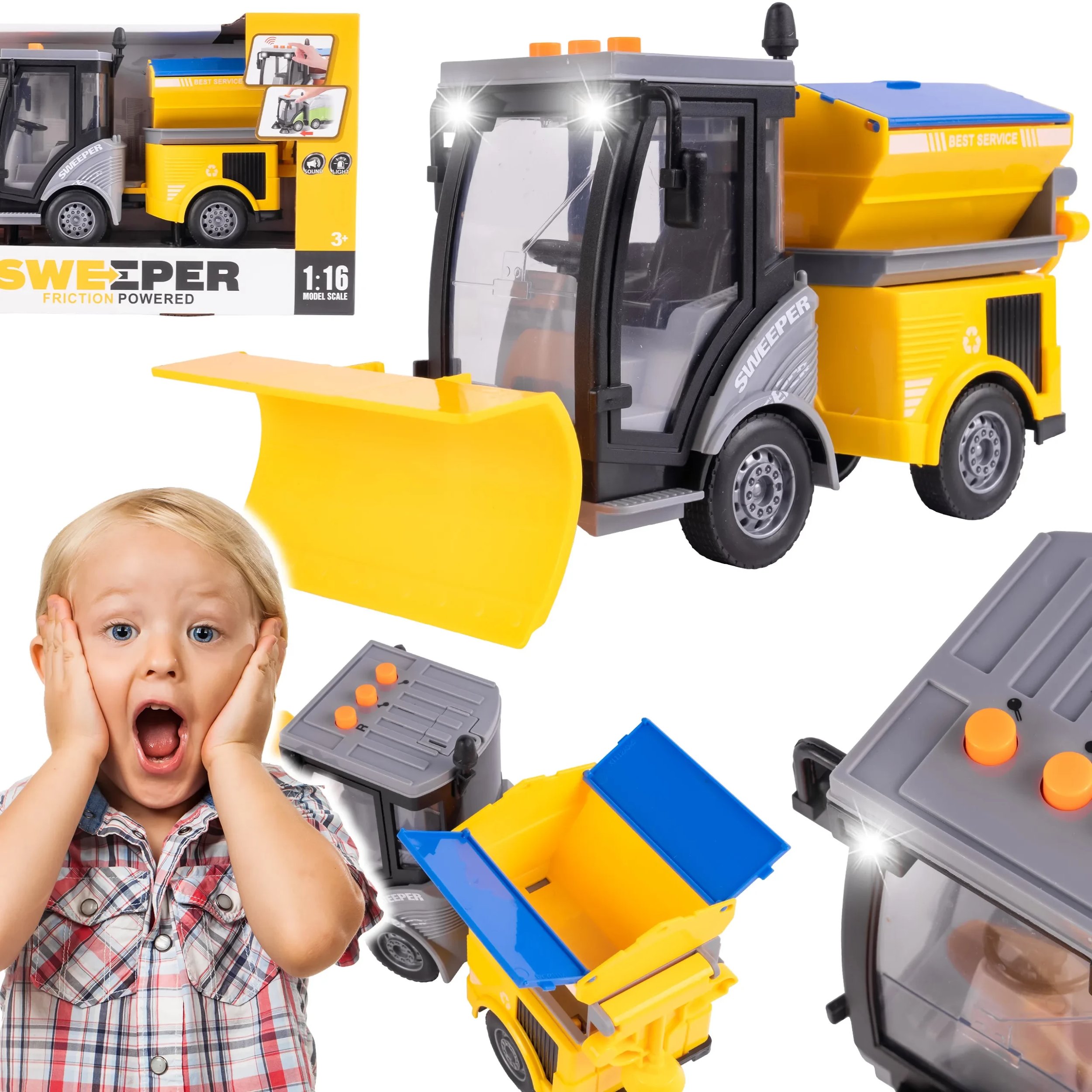 Auto Odśnieżarka Spychacz Uliczny LED + Dźwięk