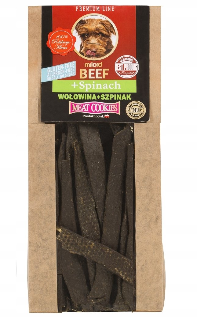 Milord Przysmak dla psa wołowina ze szpinakiem 80 g
