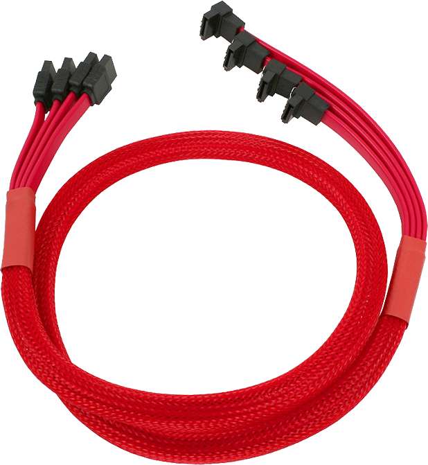 Nanoxia SATA x4 - SATA x4, 0.85m, Czerwony (900300033)
