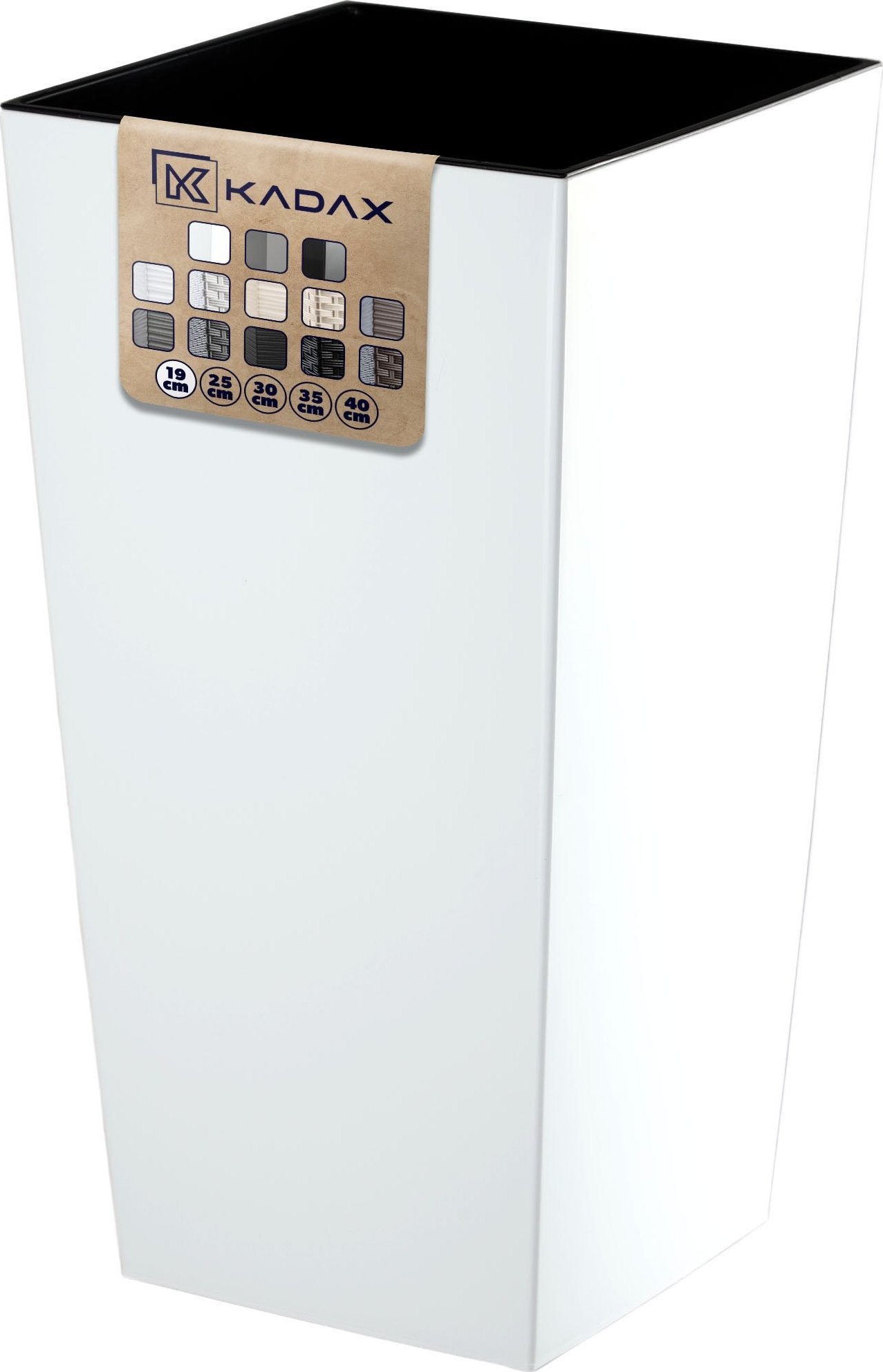 Kadax KADAX Doniczka Donica 18x36cm Wkład Biała Połysk