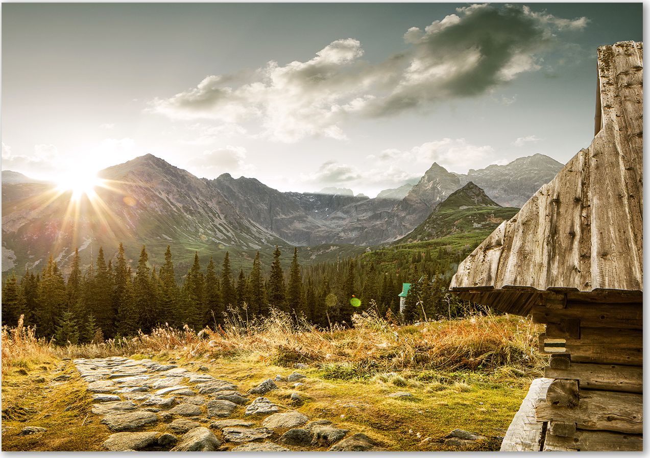 Tulup Tulup Obraz Na Szkle Hartowanym 100x70 Obraz Szklany Dom w górach