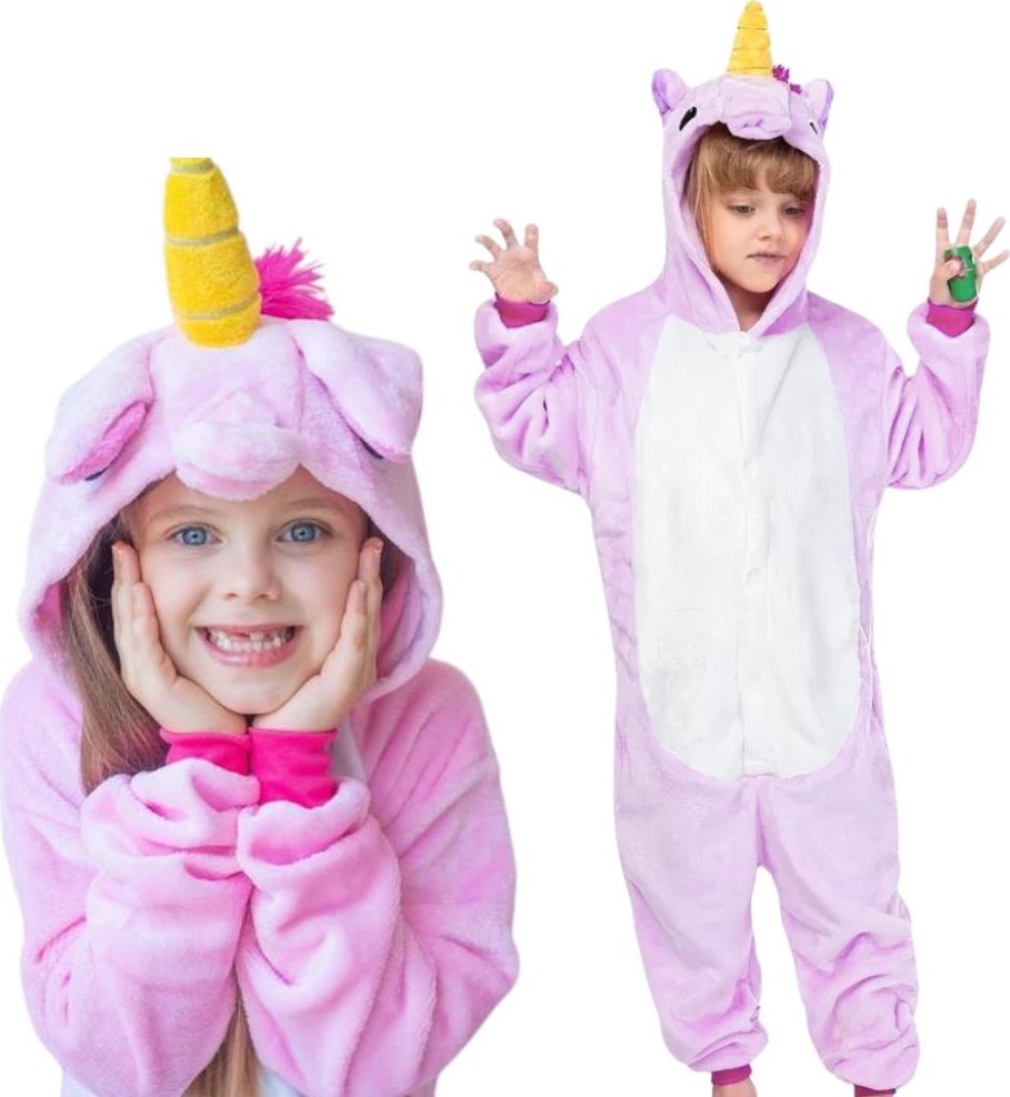 nerd hunters Piżama Onesie Kigurumi Kostium Przebranie Różowy Jednorożec Dzieci 135-145cm