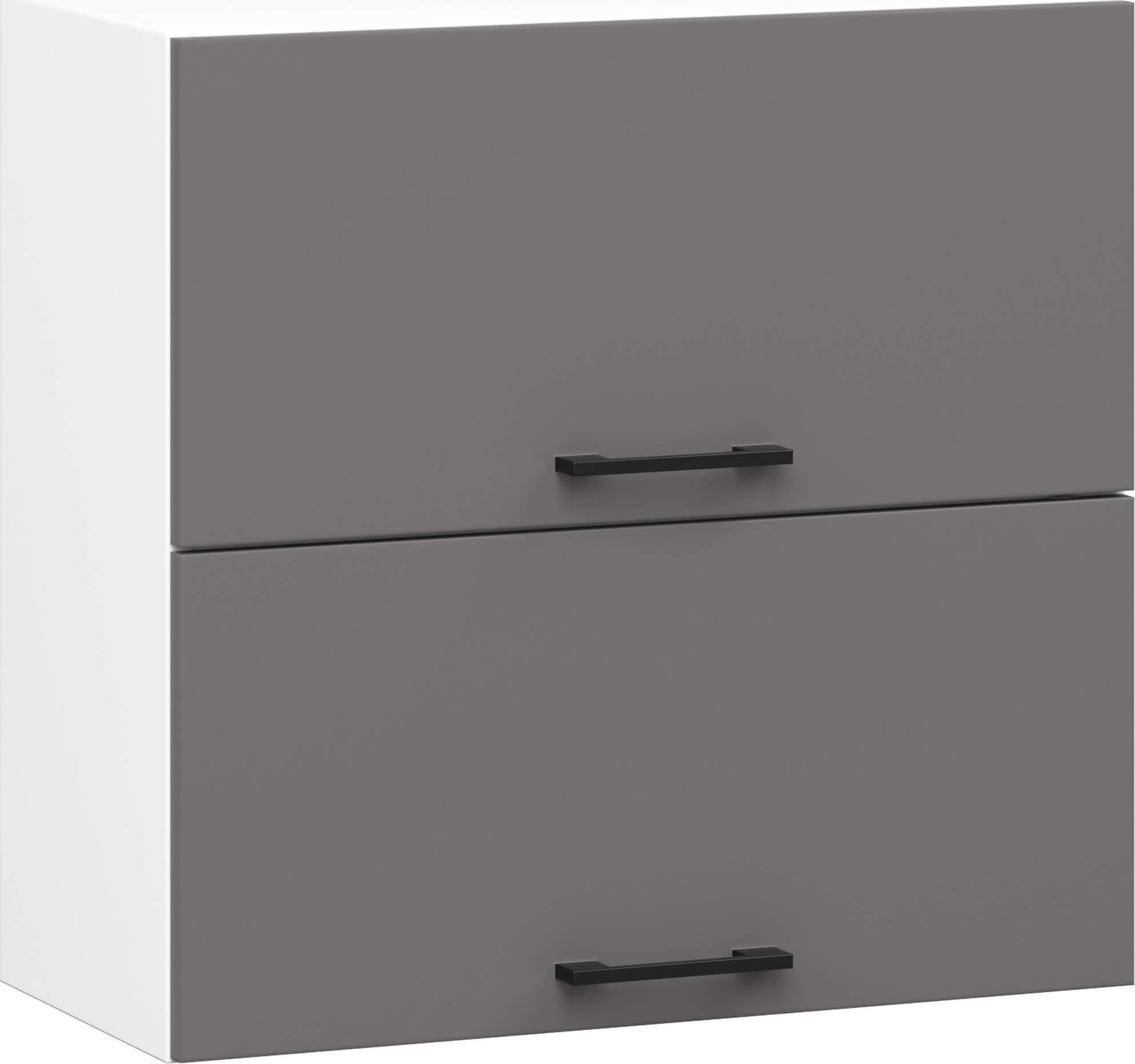 Wisząca podwójna szafka kuchenna Oliwia W 60 cm biała-grafit szary